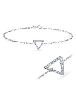 Triangle with CZ Silver Bracelet BRS-515